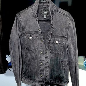 Faded Black Jean Jacket with Pockets
